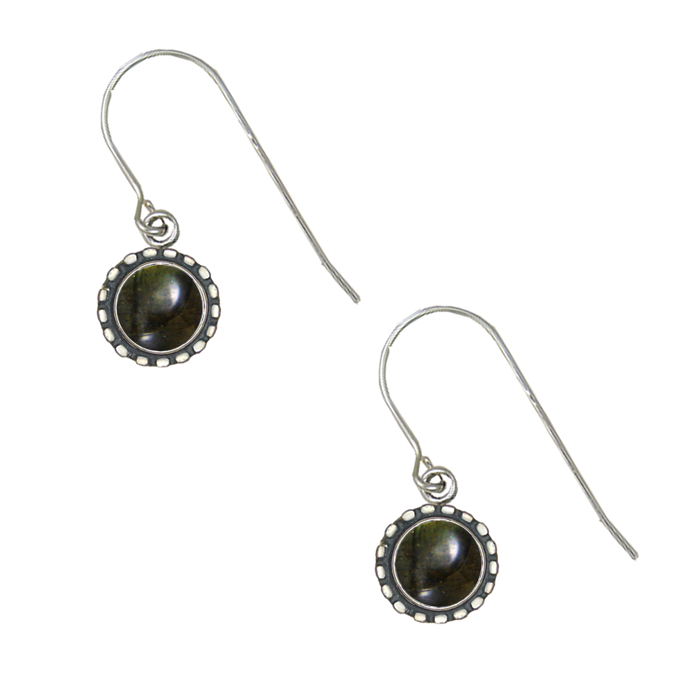 Sterling Silver Petite Spectrolite Gemstone Drop Dangle Earrings